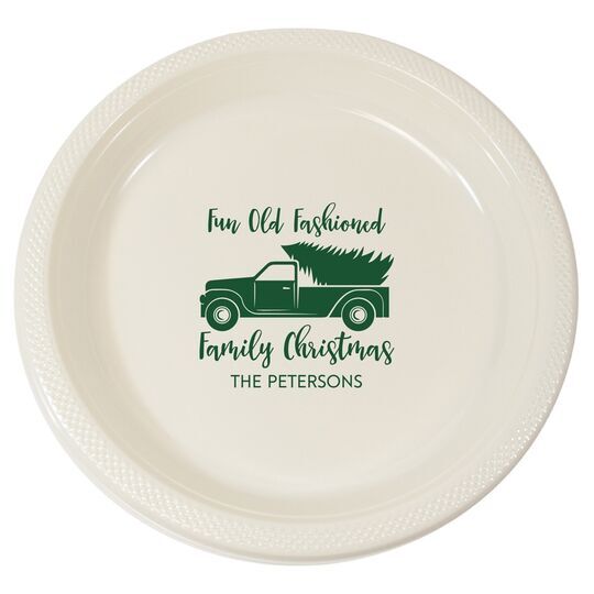 Fun Old Fashion Christmas Plastic Plates